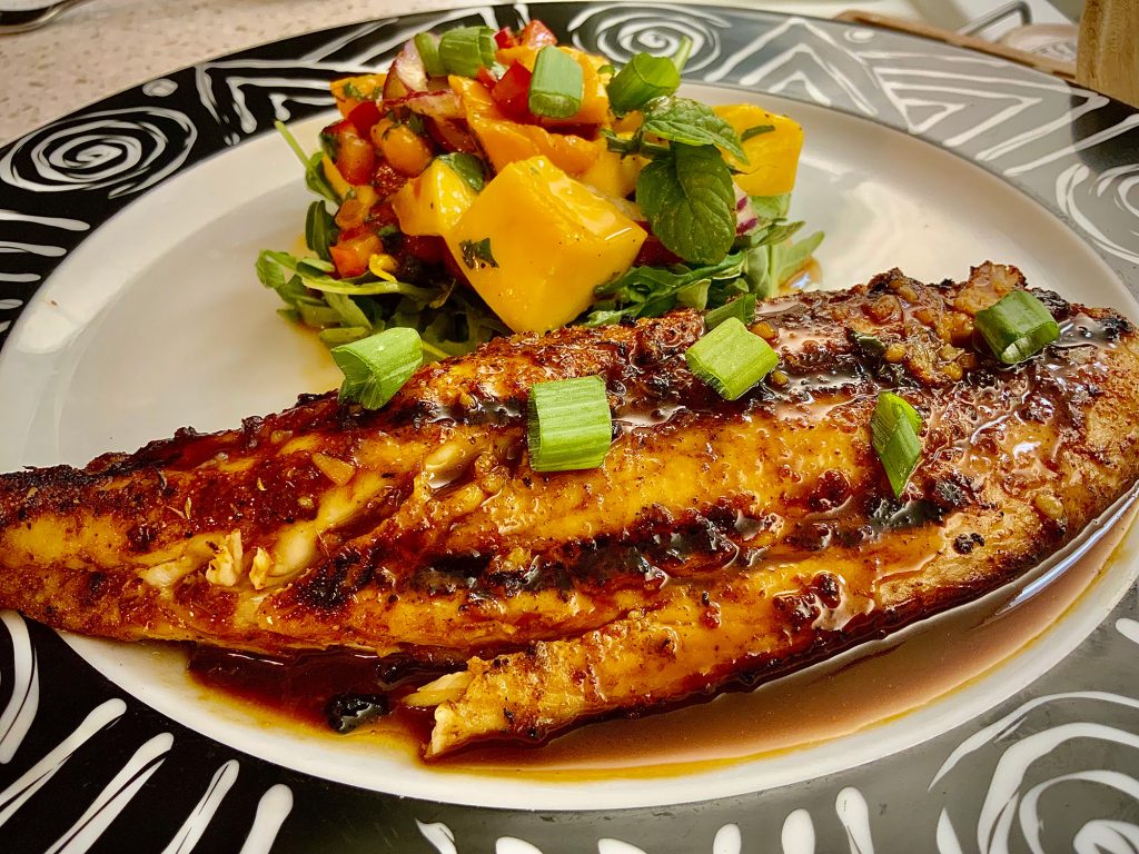 Island Mango Salad with Jamaican Snapper